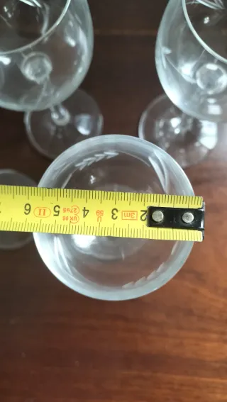 12 Copas Vino Vidrio Tallado