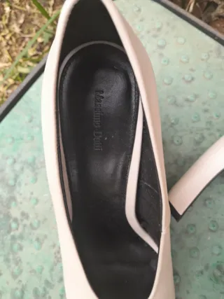 Zapatos Massimo Dutti blancos tacón PRECIO con Dto