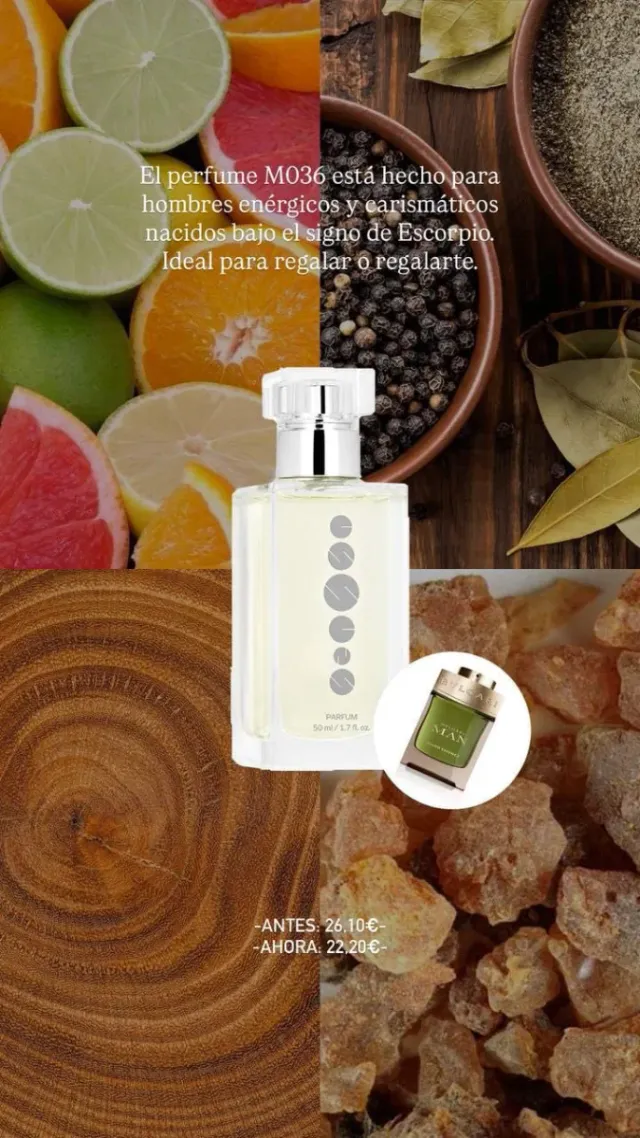 Perfume Scentos Dorado y Naranja