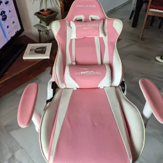 Silla Gamer GTPLAYER Rosa y Blanca Reclinable