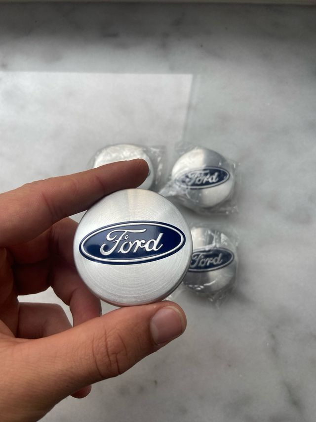 4 Tapabujes Ford 54mm Originales Plata