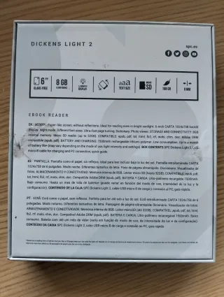 E-reader SPC Dickens Light 2 Negro con funda