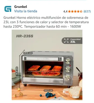 Horno Eléctrico GRUNKEL Rebajado 65 €