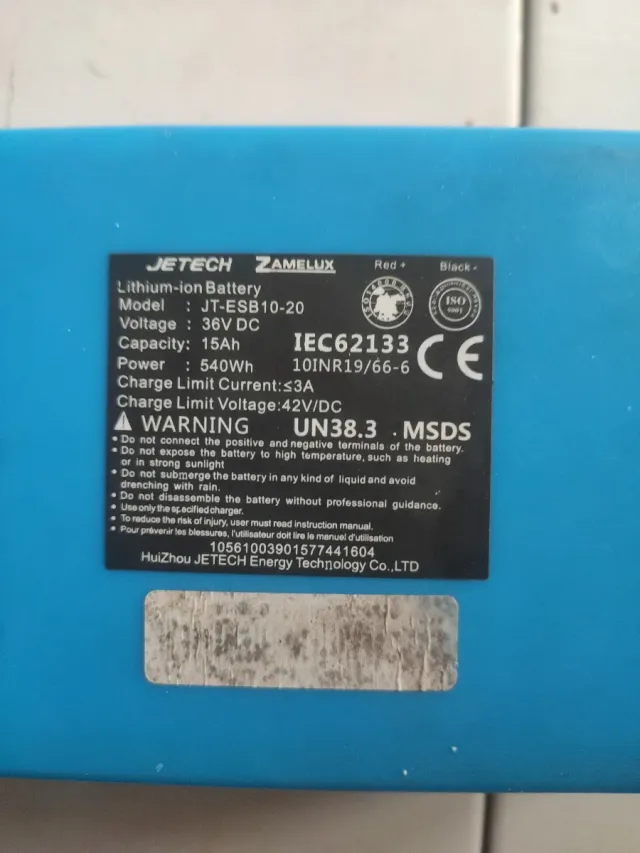 Batería Patinete Eléctrico Azul