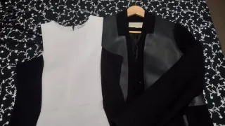 Vestido y Abrigo Calvin Klein Talla L