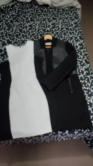 Vestido y Abrigo Calvin Klein Talla L