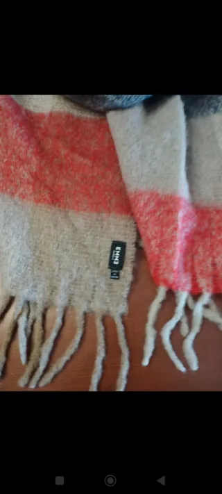 Sciarpa Erre beige, blu, rossa