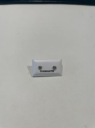 Pendientes Oro 18K Blanco Corazón Diamante