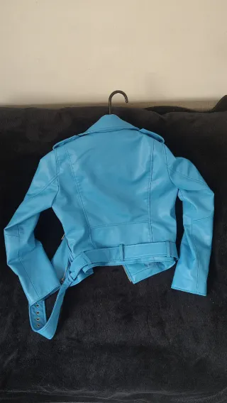 Chaqueta Biker Zara Azul Bebé Talla XS