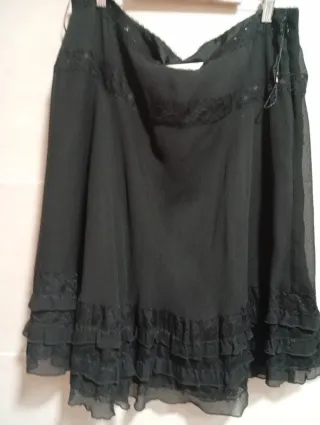 Falda Mango fiesta/cocktail negra XL