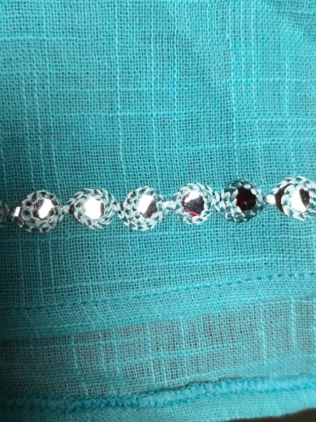 Blusa Boho LA MANO Algodón Talla Única Turquesa