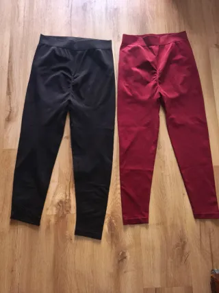 Mallas de deporte para embarazada. Negro y burdeos