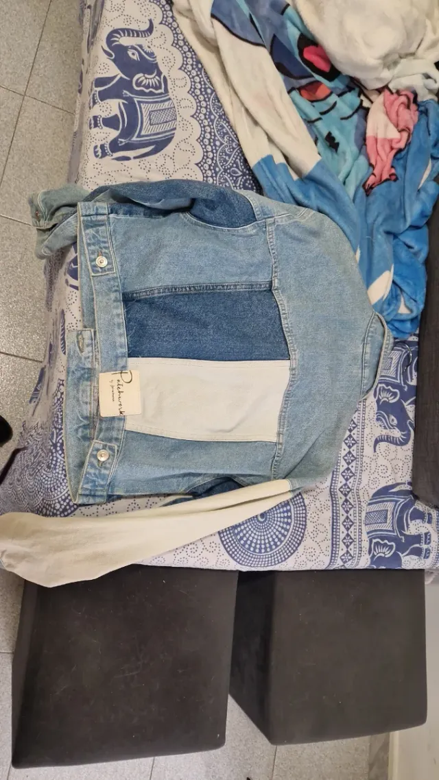 Chaqueta tejana patchwork M