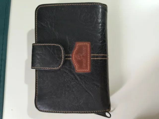 Portafoglio in pelle David Jones nero e marrone
