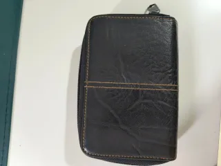 Cartera de piel David Jones negra y marrón