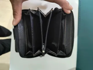 Cartera de piel David Jones negra y marrón