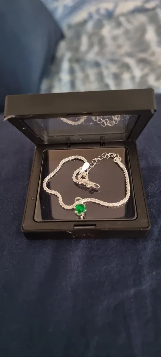 Pulsera Plata 925 con circonita  Verde