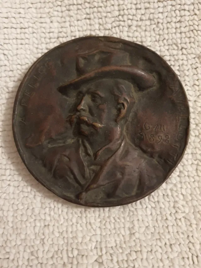Medaglia commemorativa in bronzo Felice Cavallotti