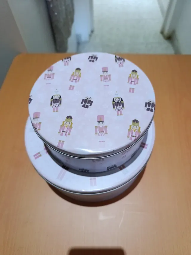 Set 2 Cajas Redondas Decoradas