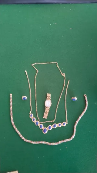 Conjunto Joyas Oro 18k: Collar, Pulsera y Pendient