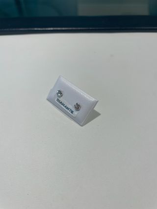 Pendientes Diamante Oro 18K Blanco Flor