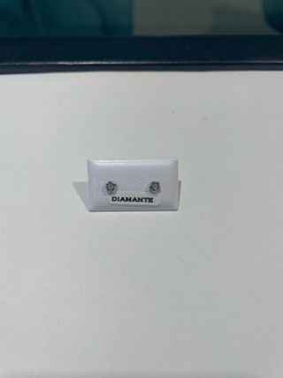 Pendientes Diamante Oro 18K Blanco Flor