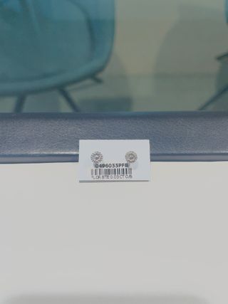 Pendientes Diamante Oro 18K Blanco Flor