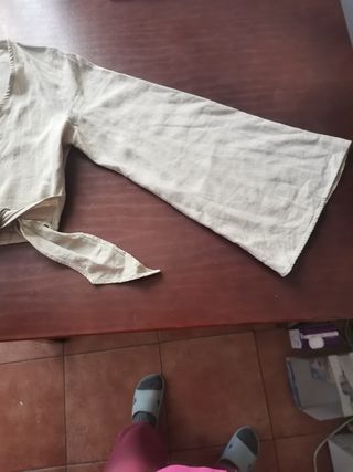 Camisa Zara nudo talla única beige