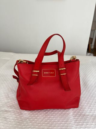 Bolso Bimba y Lola Rojo Piel. Tamaño mediano.