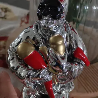 Statuetta portafortuna lucida placcato argento