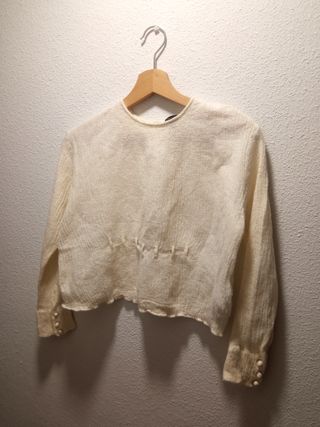 Blusa lana Massimo Dutti crema