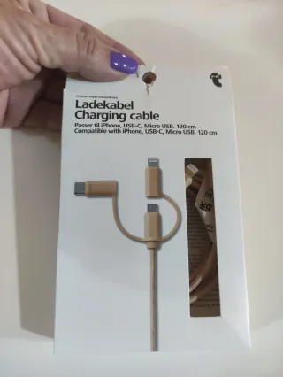 Cable Carga 3 en 1 iPhone/USB-C/Micro USB
