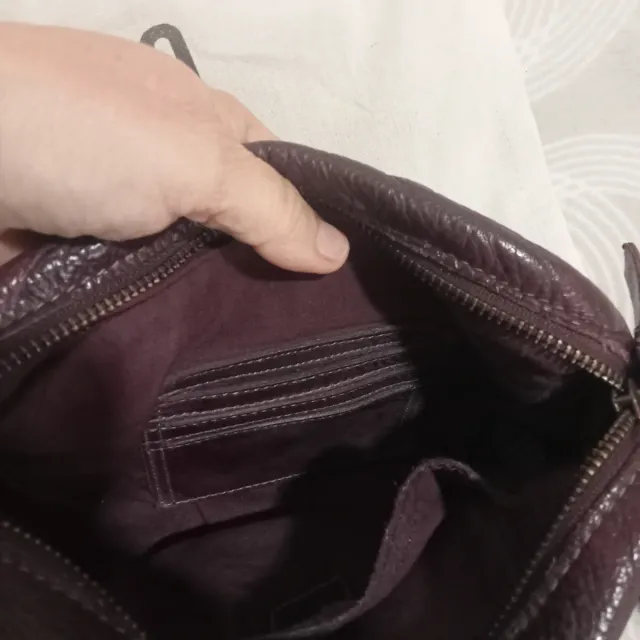 Bolso Biba Piel Tachuelas Dorado Morado