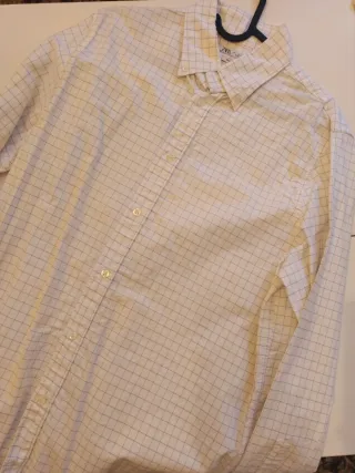 Camisa Zara Cuadros Talla L Regular Fit