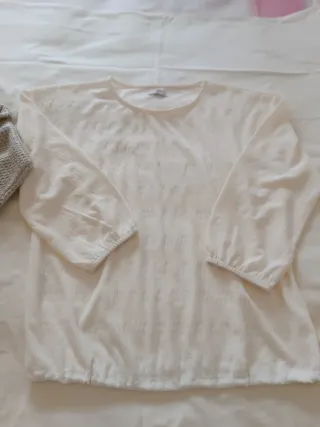 Jersey y blusa talla L blusa marfil sin estrenar