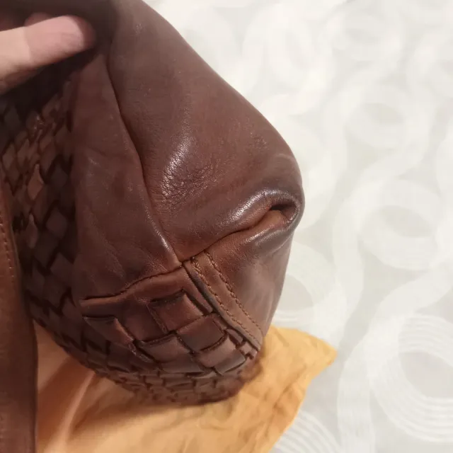 Bolso Piel Biba Trenzado Marrón