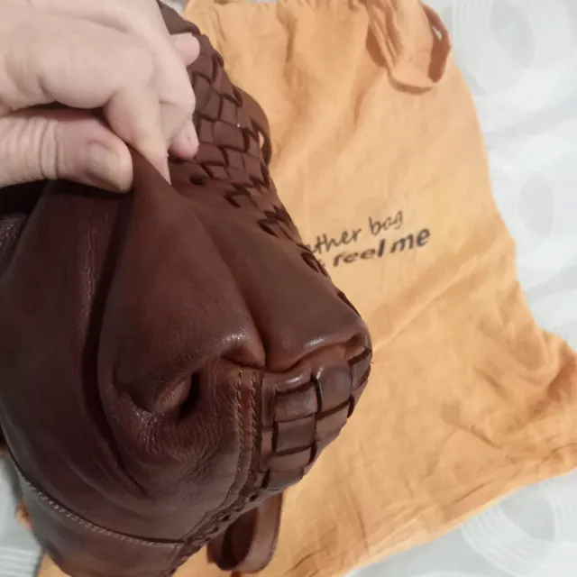 Bolso Piel Biba Trenzado Marrón