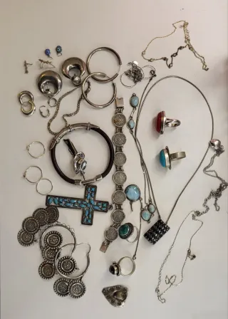 Lote de Joyería Plata y Turquesa