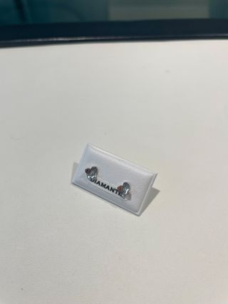 Pendientes Diamante Oro 18K Blanco Trébol