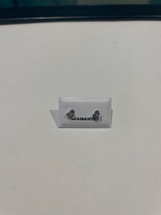 Pendientes Diamante Oro 18K Blanco Trébol