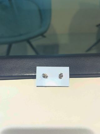 Pendientes Diamante Oro 18K Blanco Trébol