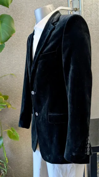 Blazer Terciopelo Zara Negro Fiesta