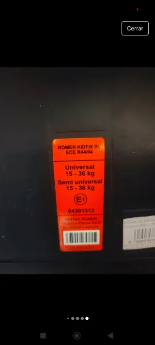 Silla de coche Britax Römer negra