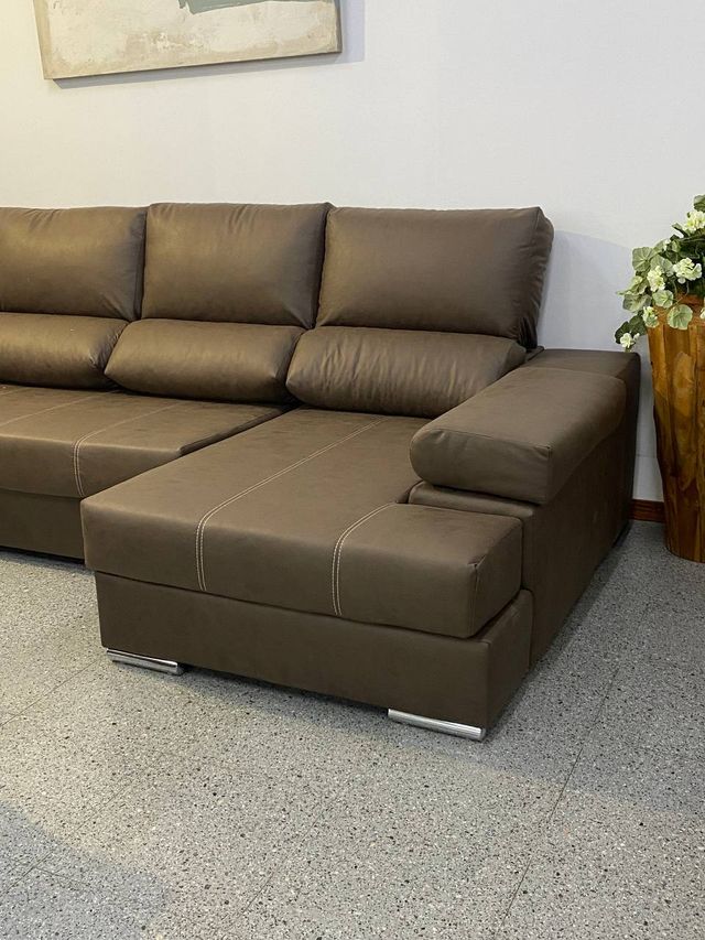 Divano letto chaise longue marrone - BLACK FRIDAY