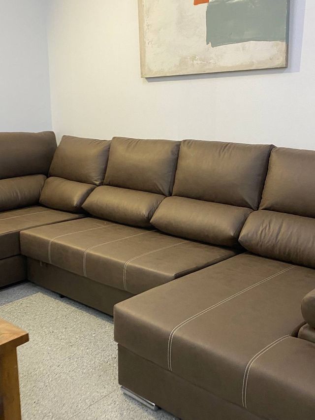 Divano letto chaise longue marrone - BLACK FRIDAY