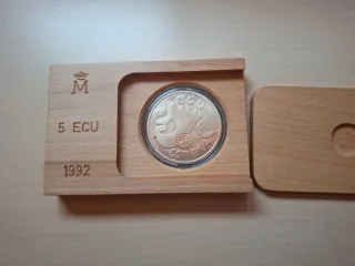 Moneda 5 ECU Madrid 1992. Onza de plata