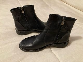 Botines de piel negros talla 36