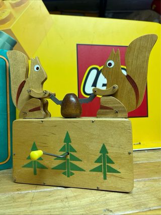 Carillon Legno Scoiattoli Vintage