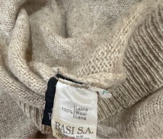 Jersey Lacoste Lana Virgen Bordado Marrón Claro