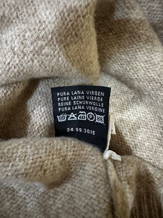 Jersey Lacoste Lana Virgen Bordado Marrón Claro